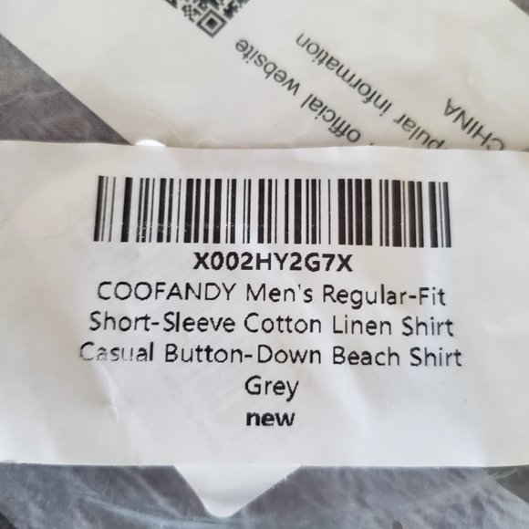 COOFANDY Men's Regular-Fit Short-Sleeve Cotton Linen Shirt Casual Button-Down - Picture 12 of 12